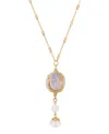 2028 Opal Spinner Drop Necklace In White