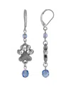 2028 Paw Print Drop Earrings In Blue