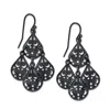2028 Pear Shaped Filigree Drop Earrings In Jet