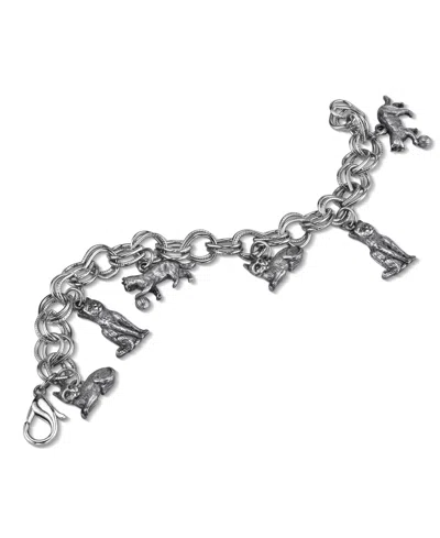 2028 Pewter 6 Cat Charm Bracelet