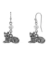 2028 Pewter Cat Wire Earrings In Pewter