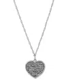 2028 Pewter Multilingual Peace Heart Medallion Necklace In No Color
