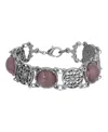 2028 Pewter Round Flower Multi-loop Round Filigree Bracelet In Purple