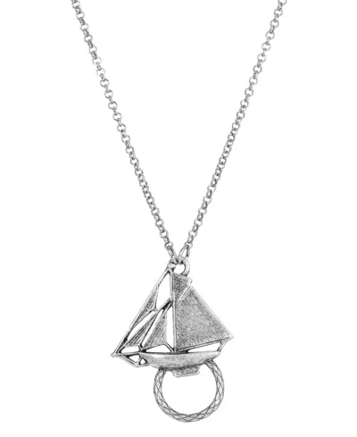2028 Pewter Sailboat Eyeglass Holder In Gray
