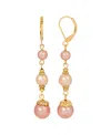 2028 Pink And White Drop Imitation Pearl Earrings In Pink