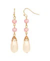 2028 Pink And White Imitation Pearl Drop Earrings In Pink