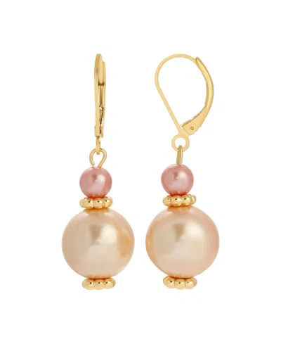 2028 Pink Imitation Pearl Earrings
