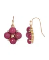 2028 Pink Maroon Howlite Drop Earrings In Pink