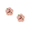 2028 Pink Porcelain Rose Post Earrings In Pink