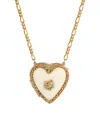 2028 Porcelain Heart Locket Necklace In Yellow