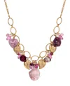 2028 Purple Cluster Bead Drop Necklace In Purple