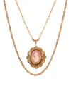 2028 Resin Cameo Double Chain Necklace In Orange