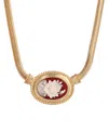 2028 Resin Rose Cameo Collar Necklace In Carnelian