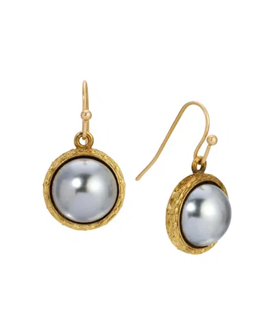 2028 Round Color Stone Wire Earrings In Gray