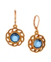 2028 Round Crystal Filigree Drop Earrings In Blue