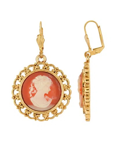 2028 Round Drop Earrings In Carnelian