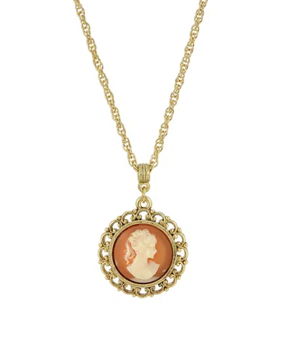 2028 Round Pendant Necklace In Carnelian