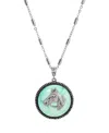 2028 Round Turquoise Horse Pendant In Blue