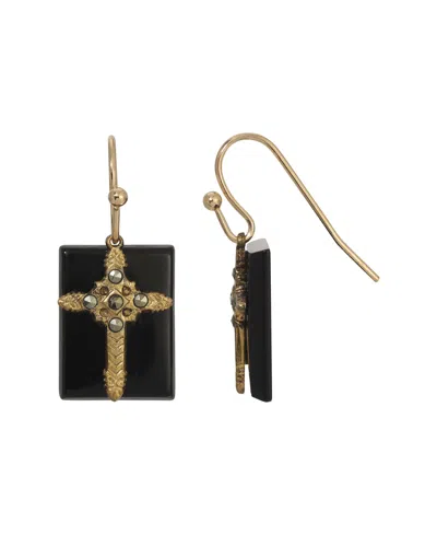 2028 Semi-precious Drop Earrings In Black
