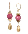 2028 Semi-precious Fluted Bead Lever Back Earrings In Pink