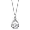 2028 Silver-tone 3-sided Spinner Locket Necklace 30" In Silver