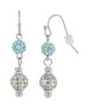 2028 Silver-tone Aqua Fireball And Filigree Drop Earrings In Aqua