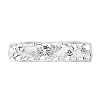 2028 Silver-tone Barrette With Leaf Motifs