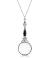 2028 Silver-tone Black And Hematite Magnifier Necklace In Black