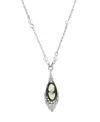 2028 Silver-tone Black And White Cameo 16" Adjustable Necklace In Black