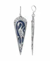 2028 Silver-tone Blue Enamel Large Crane Earrings In Blue