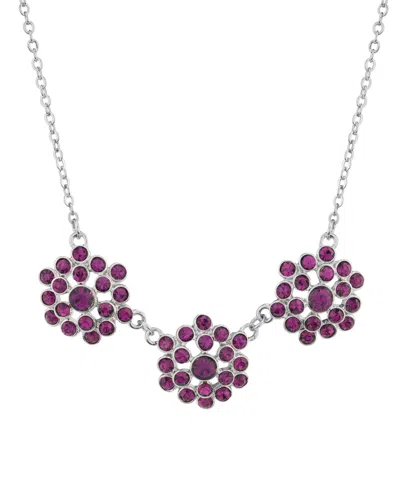 2028 Silver-tone Collar Necklace In Purple