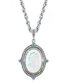 2028 Silver-tone Crystal Accents Necklace In Blue