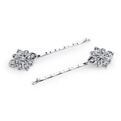 2028 Silver-tone Crystal Bobby Pin Set