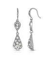 2028 Silver-tone Crystal Drop Earrings In Clear