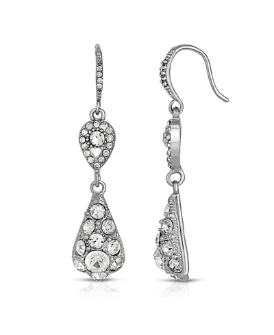 2028 Silver-tone Crystal Drop Earrings In Clear