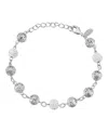 2028 Silver-tone Crystal Fireball And Filigree Beaded Bracelet In Gray
