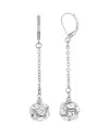 2028 Silver-tone Crystal Fireball Linear Drop Earring In White