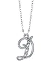 2028 Silver-tone Crystal Initial Necklace 16" Adjustable In White