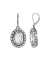 2028 Silver Tone Crystal Rimmed Earrings In Clear