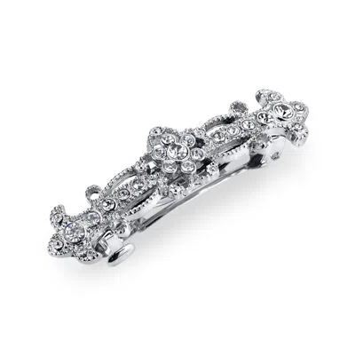 2028 Silver-tone Crystal Small Barrette