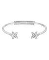 2028 Silver-tone Crystal Star Spring Bracelet In White