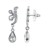 2028 Silver-tone Crystal Teardrop Swirl Earrings In Silver