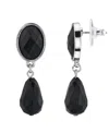 2028 Silver-tone Faceted Drop Earring In Black