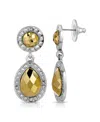 2028 Silver-tone Gold-tone Stone Double Round Teardrop Earrings In Multi