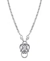 2028 Silver-tone Heart Eyeglass/badge Holder 28" In Silver