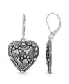 2028 Silver Tone Heart Paw And Bones Drop Earrings In Silver