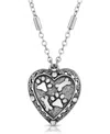 2028 Silver Tone Heart Paw And Bones Necklace In Silver