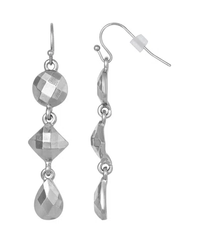 2028 Silver-tone Linear Drop Earring In Gray