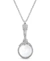 2028 Silver-tone Magnifying Glass Pendant 30" Necklace In White