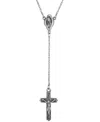2028 Silver-tone Mother Mary And Crucifix Cross 20" Y-necklace In Gray